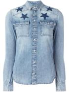 Givenchy Star Print Denim Shirt, Women's, Size: 34, Blue, Cotton