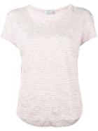 Frame Denim Knitted Stripe T-shirt, Women's, Size: Small, White, Linen/flax