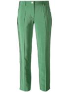 Versace Collection Cropped Trousers, Women's, Size: 44, Green, Viscose/acetate/polyamide/viscose