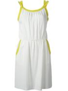 Mauro Grifoni Cinched Waist Piping Dress, Women's, Size: 40, White, Acetate/viscose/cotton/silk