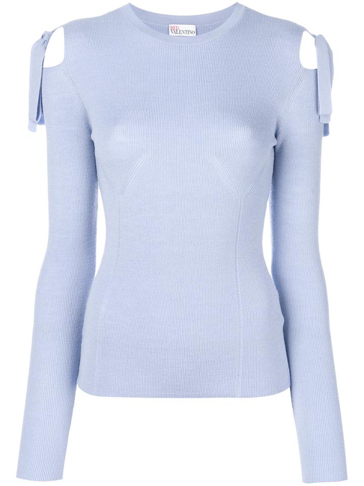 Red Valentino Slits Knitted Top - Blue