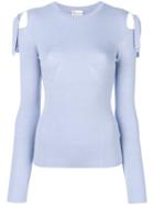 Red Valentino Slits Knitted Top - Blue