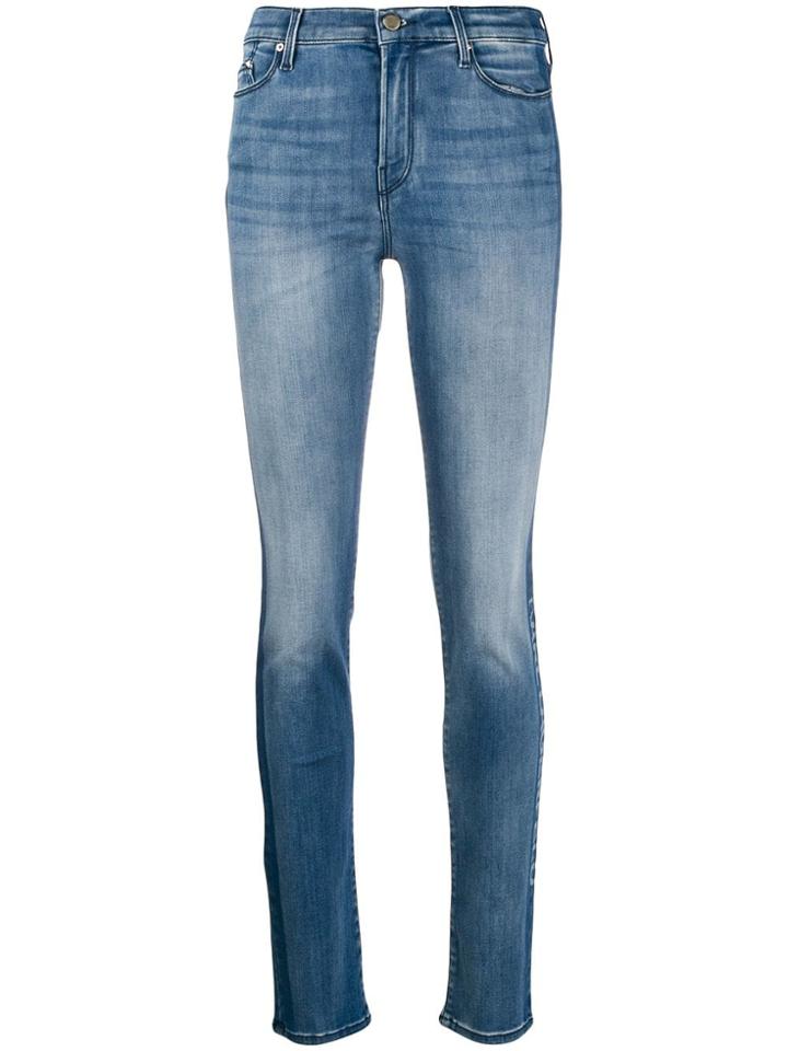 Karl Lagerfeld Denim Logo Stripe Skinny Jeans - Blue