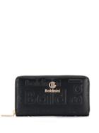 Baldinini Zip Around Logo Embossed Wallet - Black