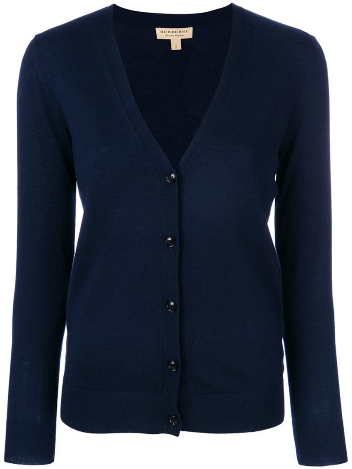 Burberry V-neck Cardigan - Blue