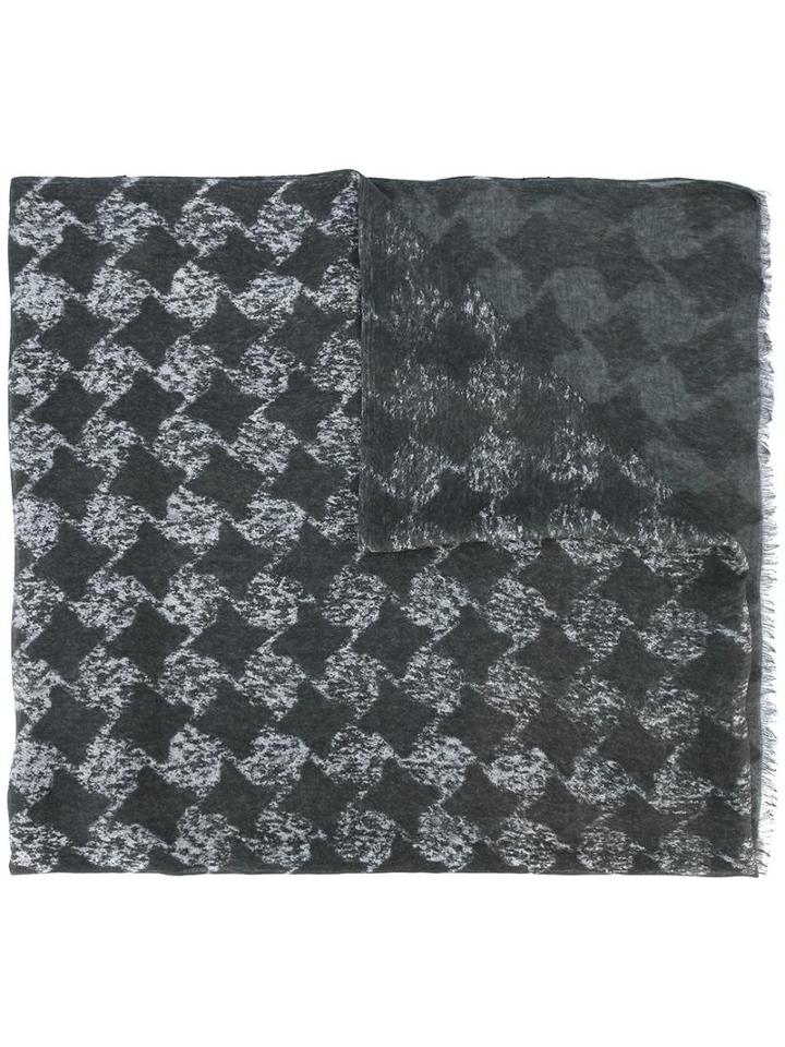 John Varvatos Geometric Pattern Scarf, Men's, Grey, Modal