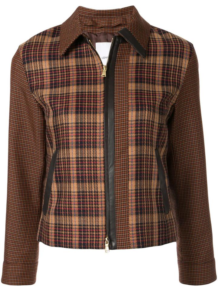 Loveless Pattern Mix Jacket - Brown