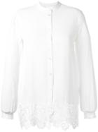 Equipment Embroidered Hem Shirt, Women's, Size: Small, White, Silk