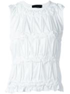 Simone Rocha Ruched Tank Top, Women's, Size: Medium, White, Cotton