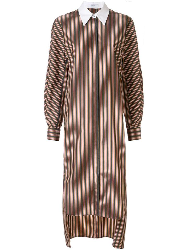 Rosetta Getty Striped Shirt Dress - Black
