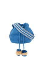 Soraya Hennessy Mini Mochila Woven Bucket Bag - Blue