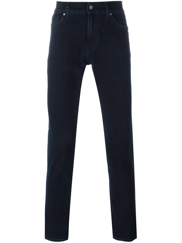 7 For All Mankind Skinny Jeans, Men's, Size: 32, Blue, Cotton/polyester/spandex/elastane