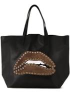 Red Valentino Mouth Patch Tote Bag, Women's, Black