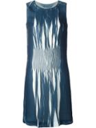 Maison Margiela Pleated Front Shift Dress, Women's, Size: 38, Blue, Polyester