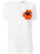 Stella Mccartney Flower Print T-shirt, Women's, Size: 40, White, Cotton/polyamide/spandex/elastane