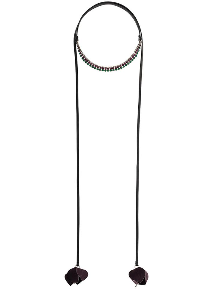Marni Crystal Lariat Choker - Brown