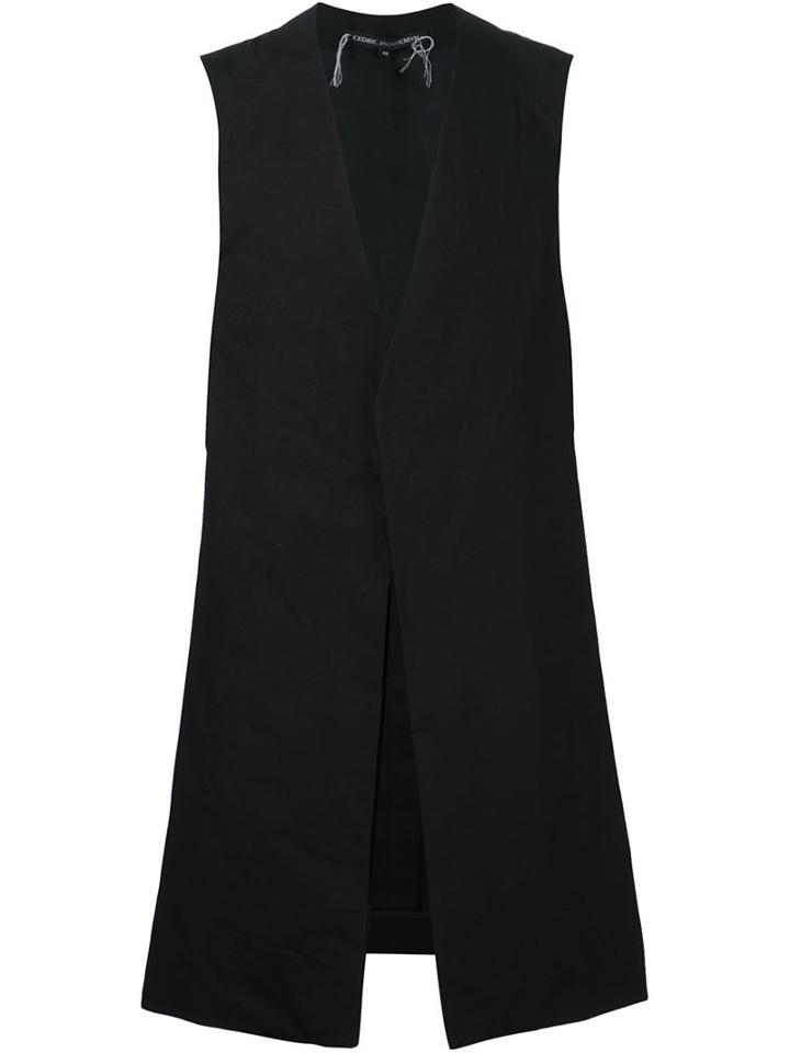 Cedric Jacquemyn Long Waistcoat, Men's, Size: 48, Black, Silk/wool