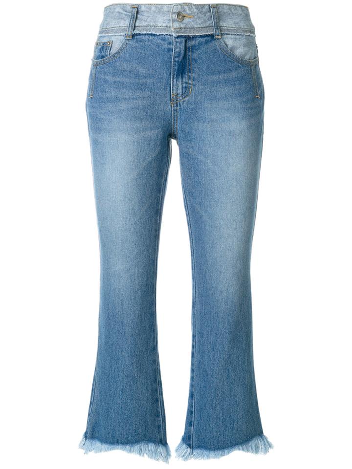 Sjyp Cropped Flared Jeans - Blue