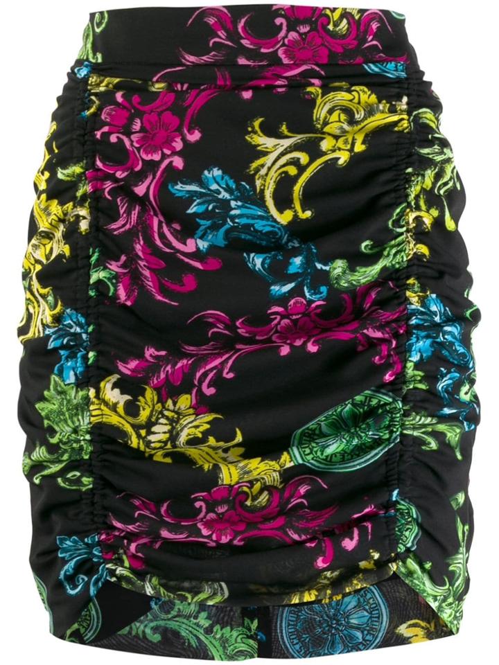 Versace Jeans Couture Floral Brocade Mini-skirt - Black