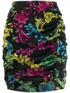 Versace Jeans Couture Floral Brocade Mini-skirt - Black