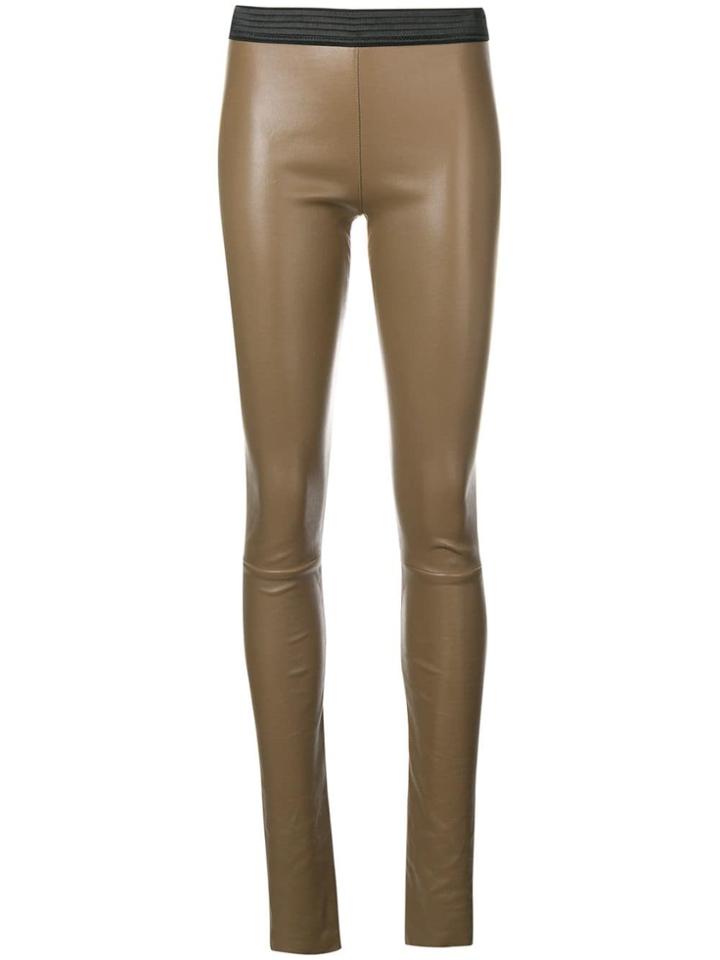 Drome Skinny High Waisted Trousers - Brown