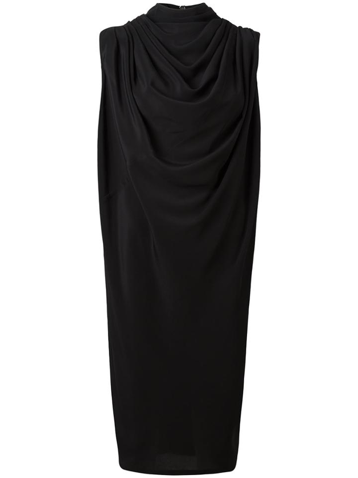 Rick Owens Draped Midi Dress - Black