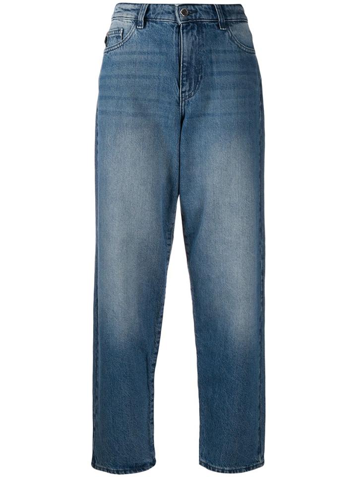Emporio Armani High Waisted Boyfriend Jeans - Blue