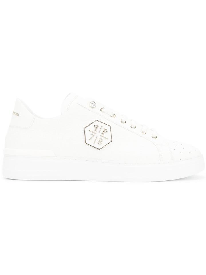 Philipp Plein Logo Lace-up Sneakers - White