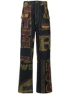 Maison Mihara Yasuhiro Word Print Jeans - Blue