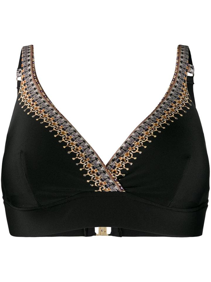 Camilla Wrap Front Bikini Top - Black