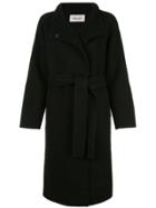 Diane Von Furstenberg Fine Knit Belted Coat - Black