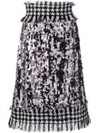 Dolce & Gabbana High Waisted Tweed Skirt - Silver