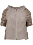 Herno Leather Panel Puffer Jacket