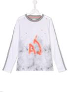 Armani Junior Spray Paint Print T-shirt, Boy's, Size: 14 Yrs, White