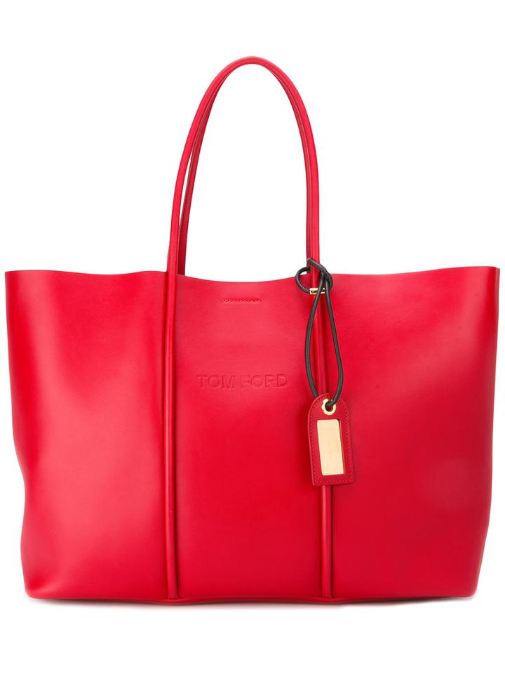 Tom Ford Large Tote Bag, Women's, Red, Calf Leather