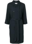 Peserico Double Breasted Trench Coat - Blue