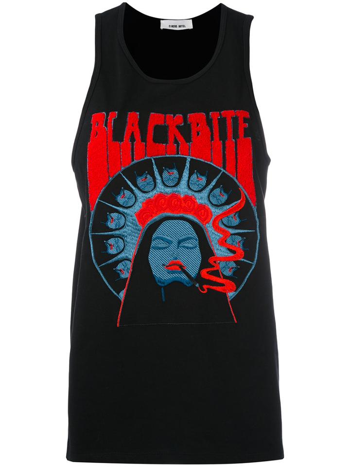 Circus Hotel - Blackbite Embroidered Tank - Women - Cotton - 40, Black, Cotton