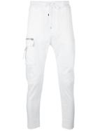 Les Hommes Urban Thigh Pocket Drawstring Trousers - White
