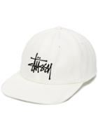 Stussy Logo Embroidery Baseball Cap - White