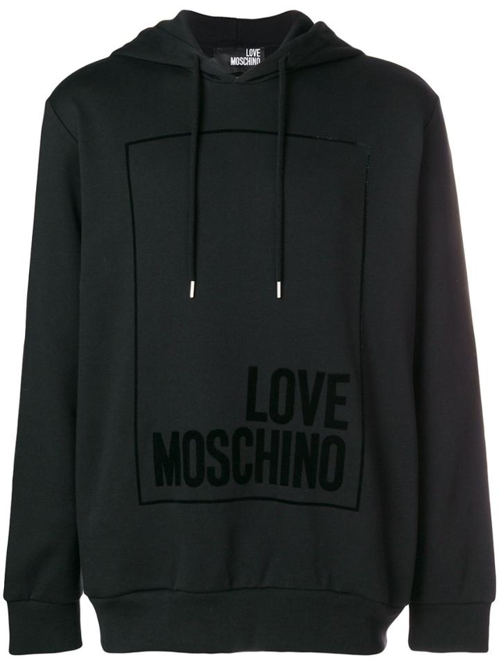 Love Moschino Logo Hooded Sweatshirt - Black