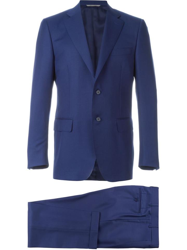 Canali Two Button Suit, Men's, Size: 54, Blue, Cupro/mohair