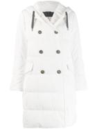 Brunello Cucinelli Padded Double Breasted Coat - White