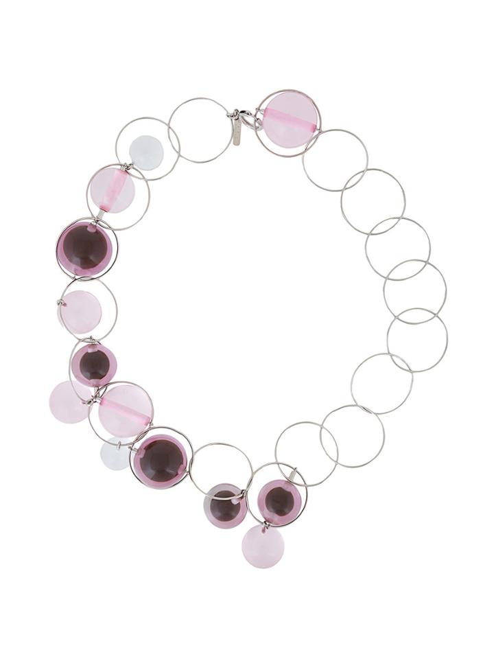 Marni Resin Globe Link Necklace - Pink & Purple