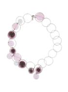 Marni Resin Globe Link Necklace - Pink & Purple