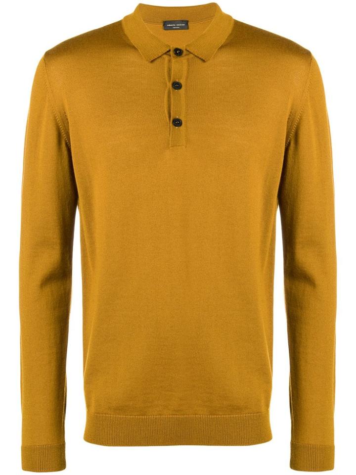 Roberto Collina Merino Polo Shirt - Yellow & Orange