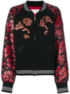 Rodarte Floral Print Bomber Jacket - Black