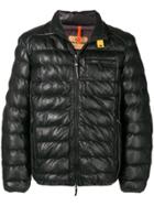 Parajumpers Padded Leather Jacket - Black