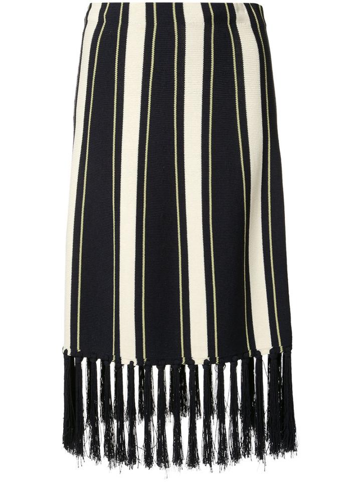 Grey Jason Wu Striped Skirt, Women's, Size: Xs, Black, Viscose