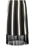 Grey Jason Wu Striped Skirt, Women's, Size: Xs, Black, Viscose