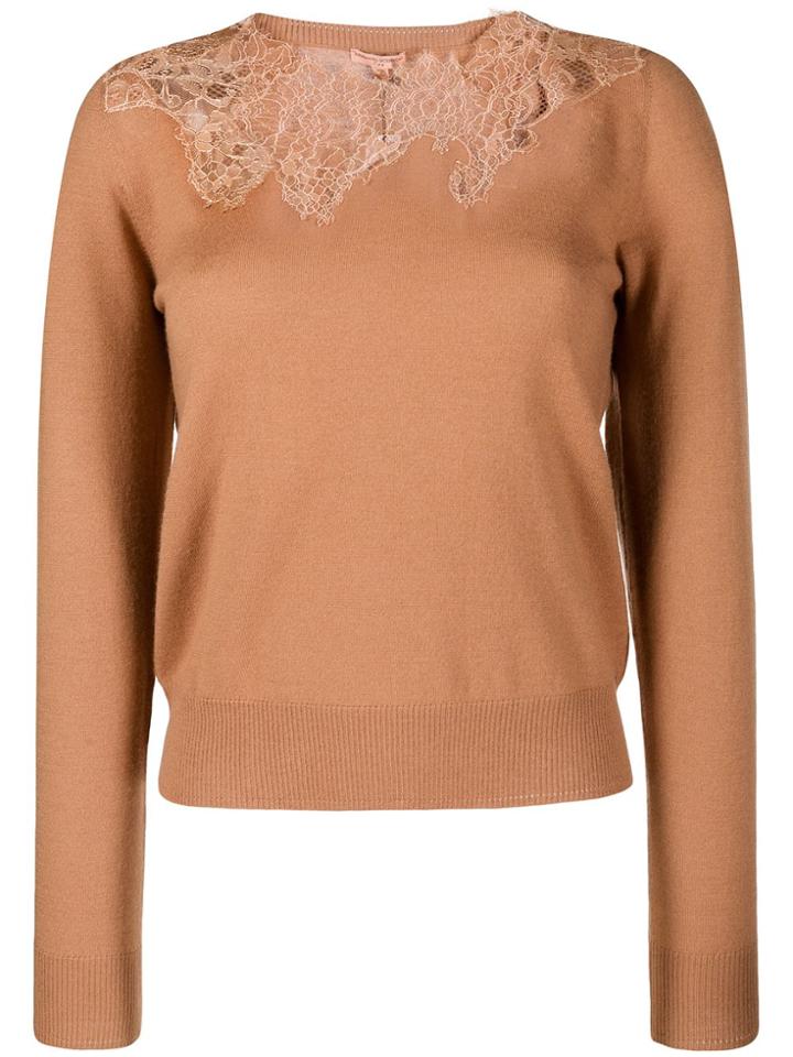 Ermanno Scervino Lace Panel Jumper - Neutrals